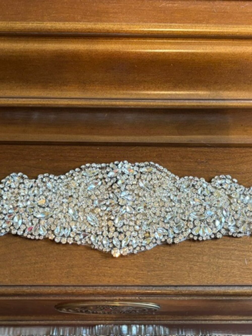 Regal, Brilliant Bridal/Prom/Wedding Sash with marquis and circular rhinestones